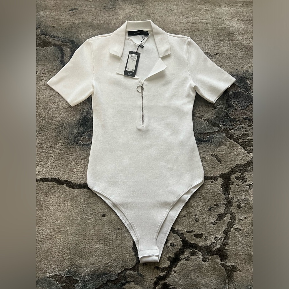 knitted collard bodysuit